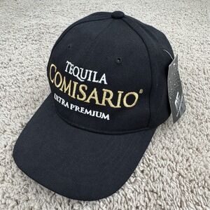 Tequila Comisario Hat Ultra Premium Black /Gold Adjustable Caps Plus Cap NWT